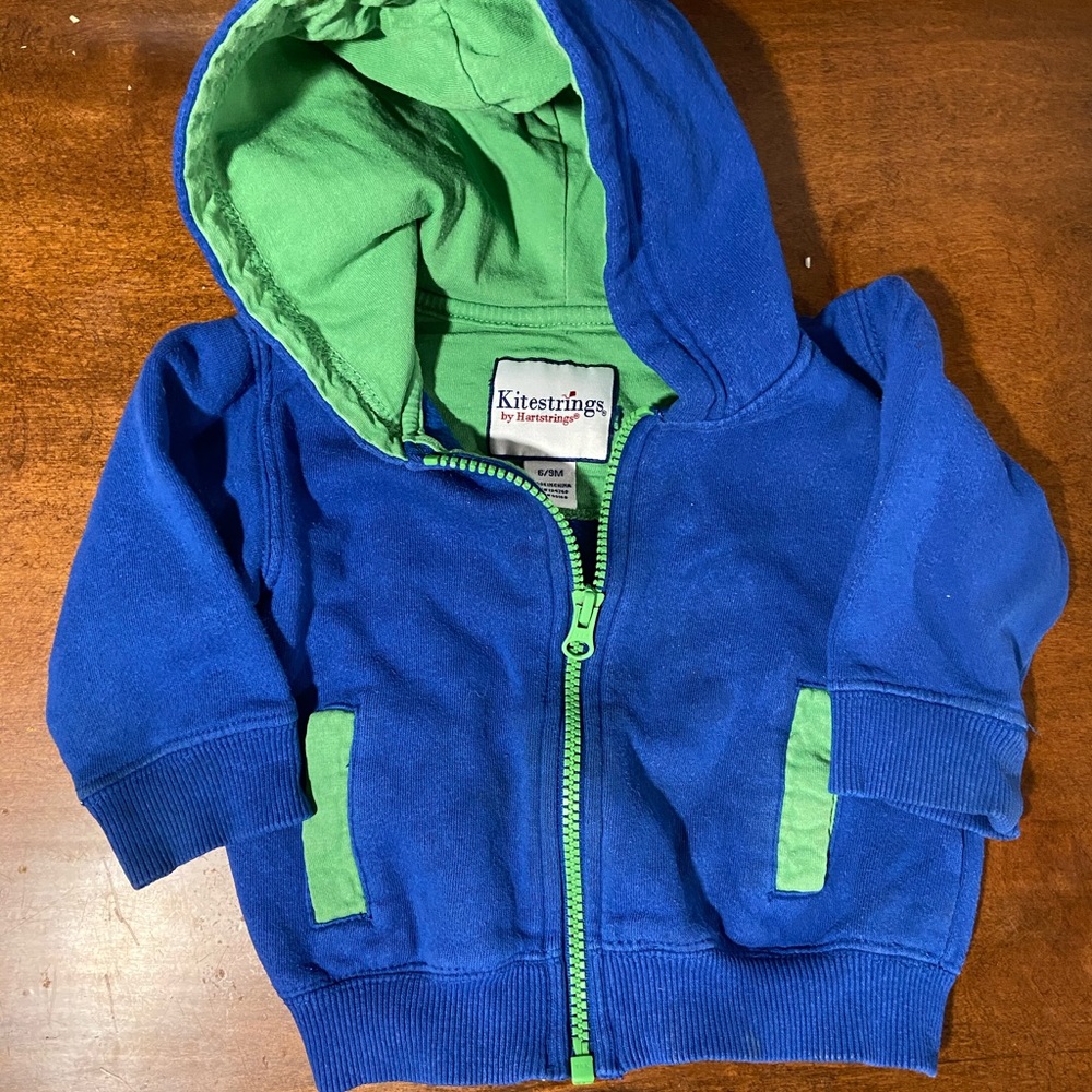 Kite strings blue/green hoodie SZ 6/9